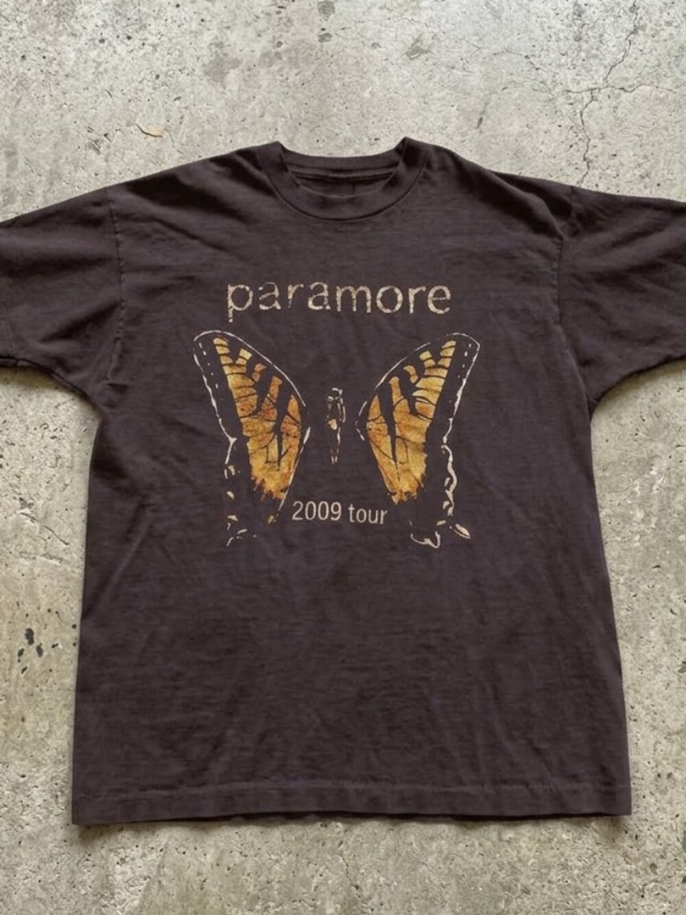 2009 Tour paramore Butterfly Graphic Tee - Black